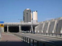 The Niigata Minato Tunnel connecting right and left banks of the Shinano river mouth (left bank gateway)