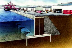 Example of applications: Quay (Integrated unit of suction foundation and upper caisson)